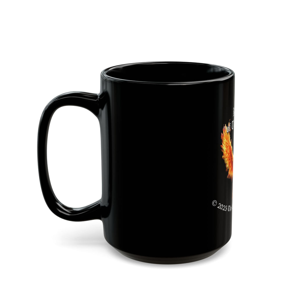 Keeper of the Flame Phoenix mug | Black ceramic coffee mug