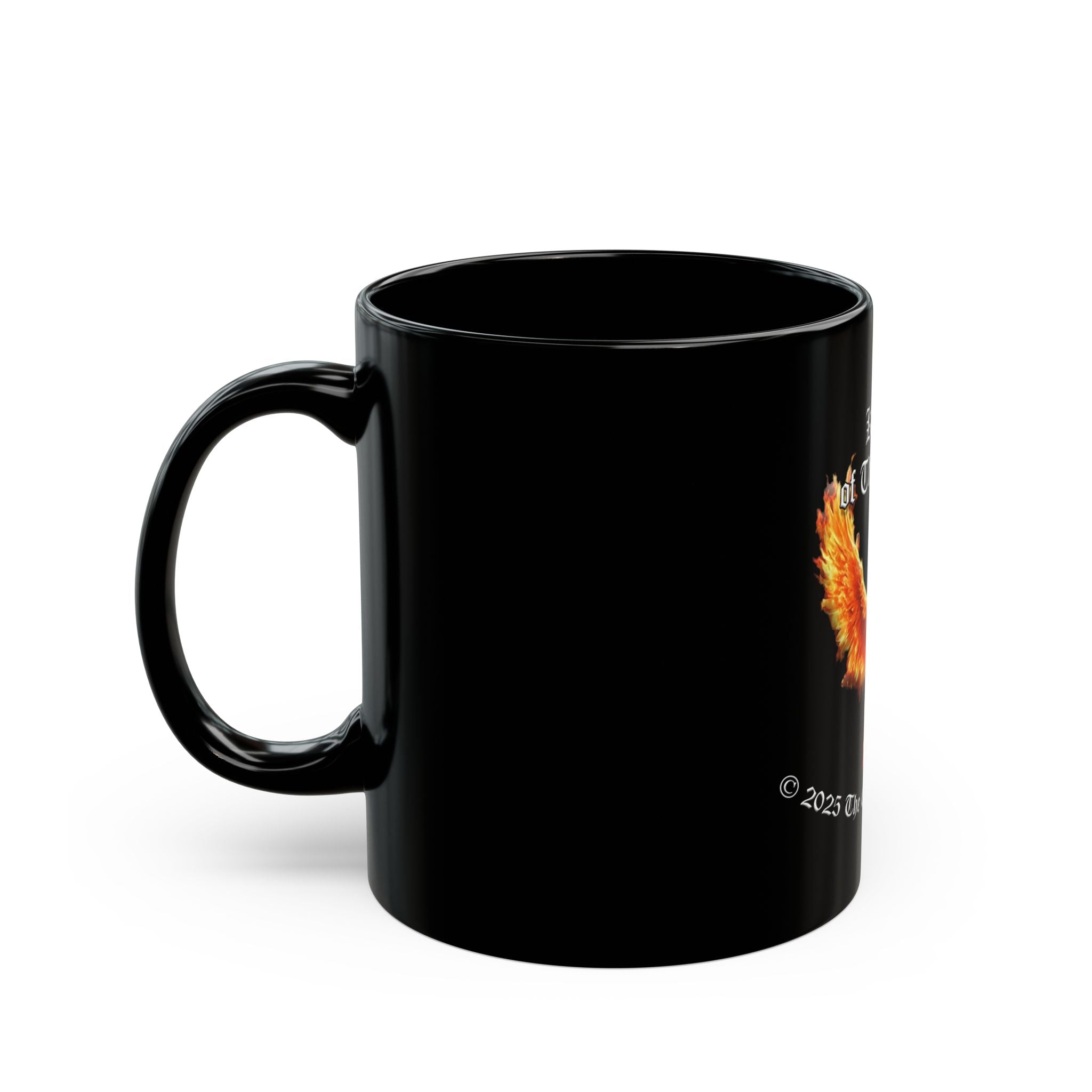 Keeper of the Flame Phoenix mug | Black ceramic coffee mug