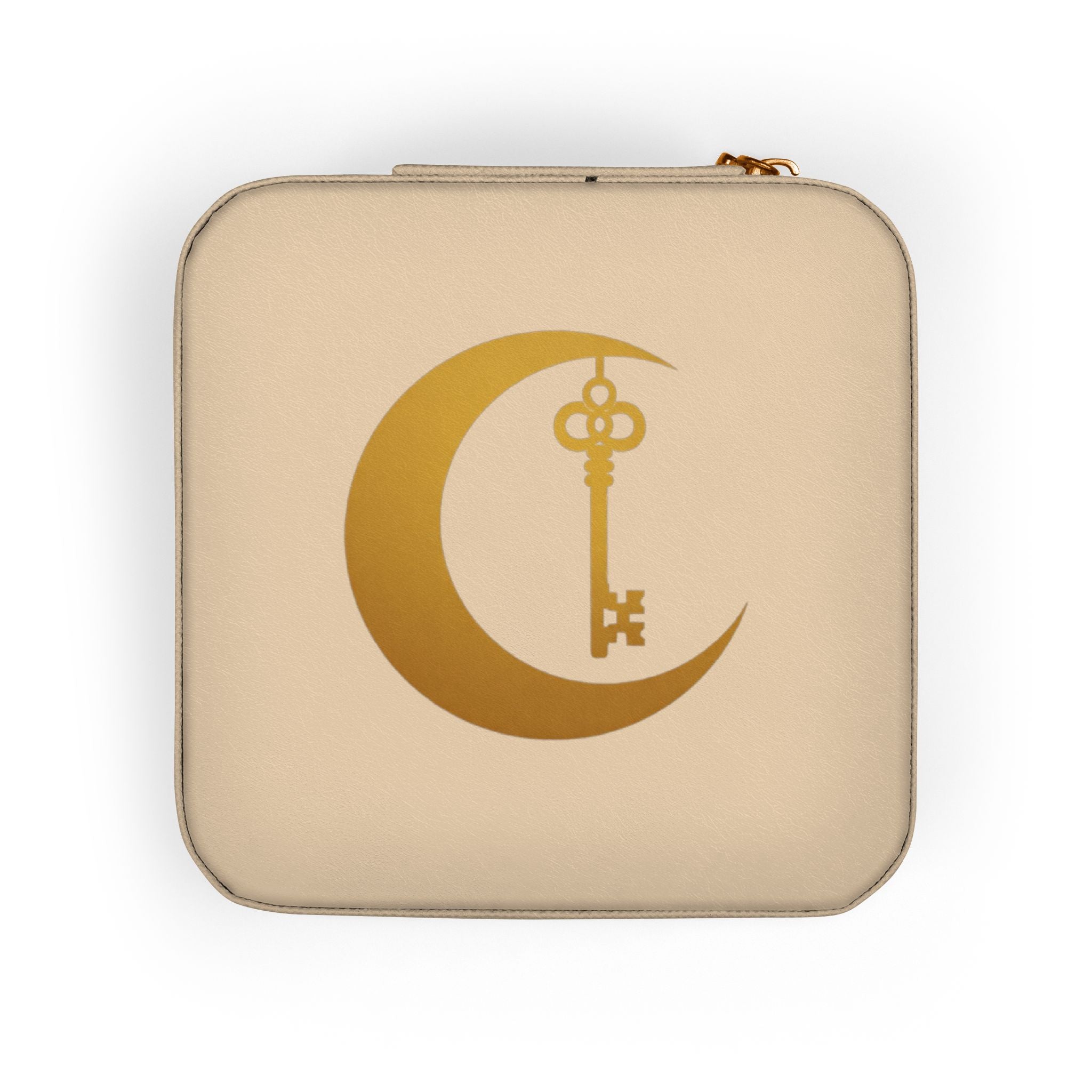Crescent Moon Key Jewelry Travel Case | Compact Portable Necklace Ring Organizer